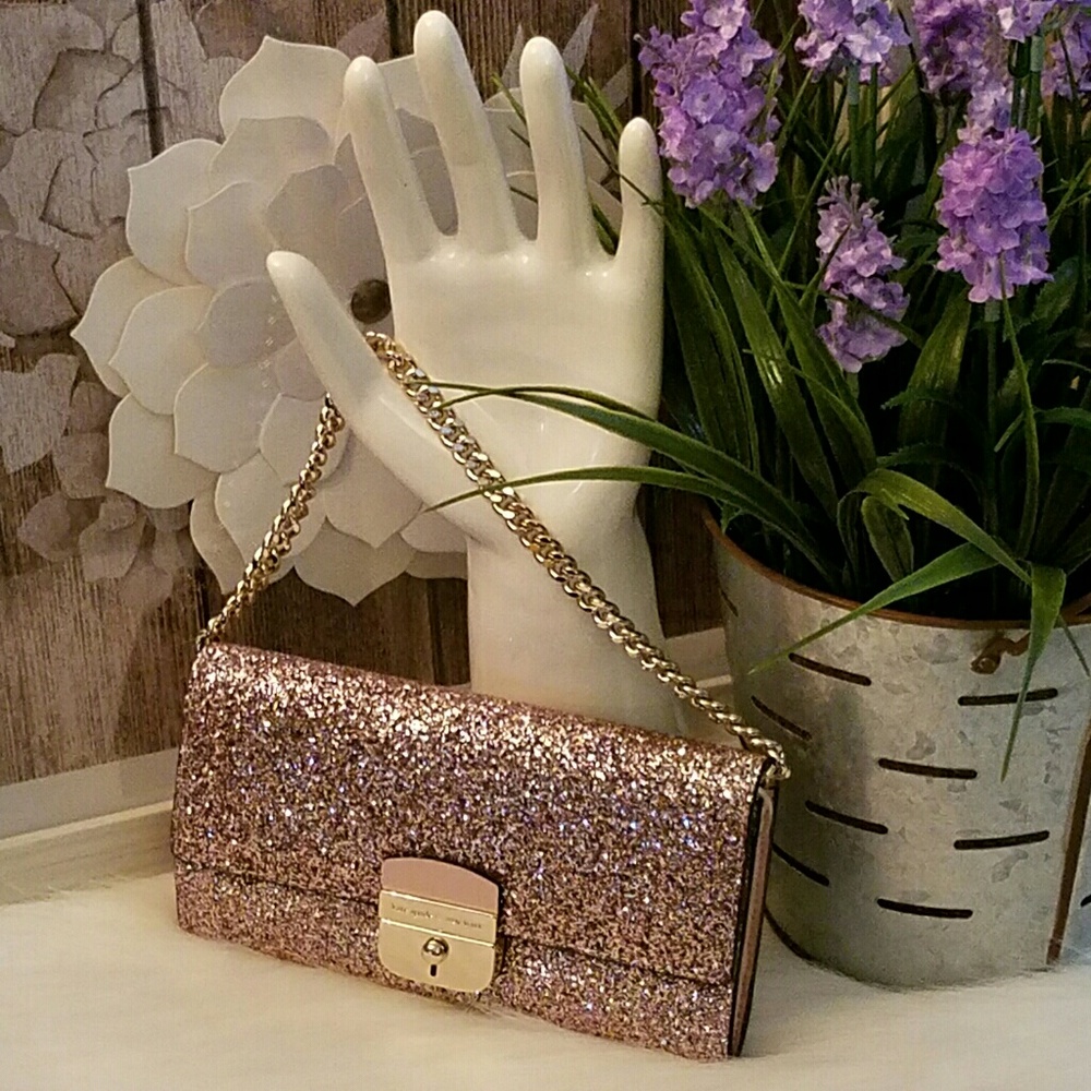 Kate spade rose glittered handbag clutch - Picture 5 of 7